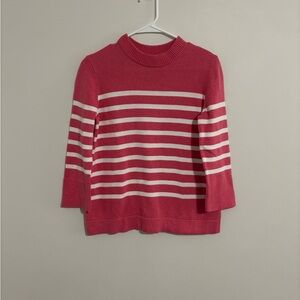 Kinross Striped Pink and White Sweater Size Small New